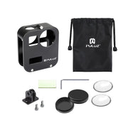 PULUZ Housing Shell CNC Aluminum Alloy Protective Cage for GoPro Max(Black)