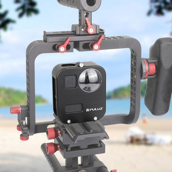 PULUZ Housing Shell CNC Aluminum Alloy Protective Cage for GoPro Max(Black)