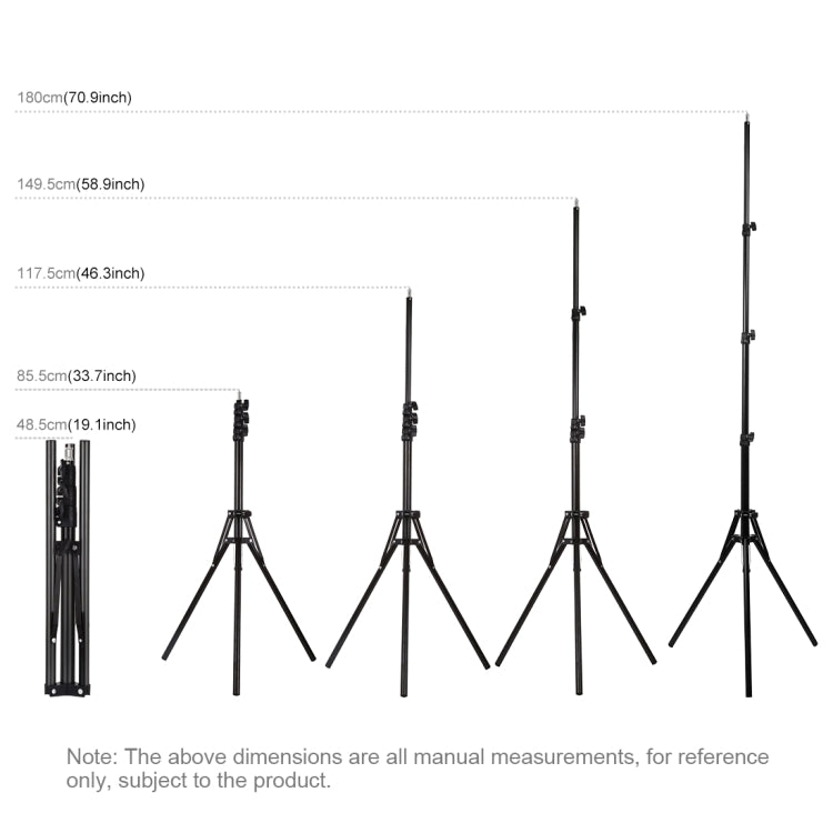 PULUZ Reverse Foldable 4 Sections 1.8m Height Tripod Mount Holder for Vlogging Video Light  Live Broadcast Kits(Black)