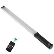 PULUZ RGB Colorful Photo LED Stick Adjustable Color Temperature Handheld LED Fill Light with Remote Control(Black)