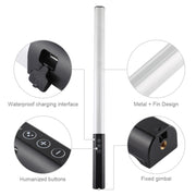 PULUZ RGB Colorful Photo LED Stick Adjustable Color Temperature Handheld LED Fill Light with Remote Control(Black)