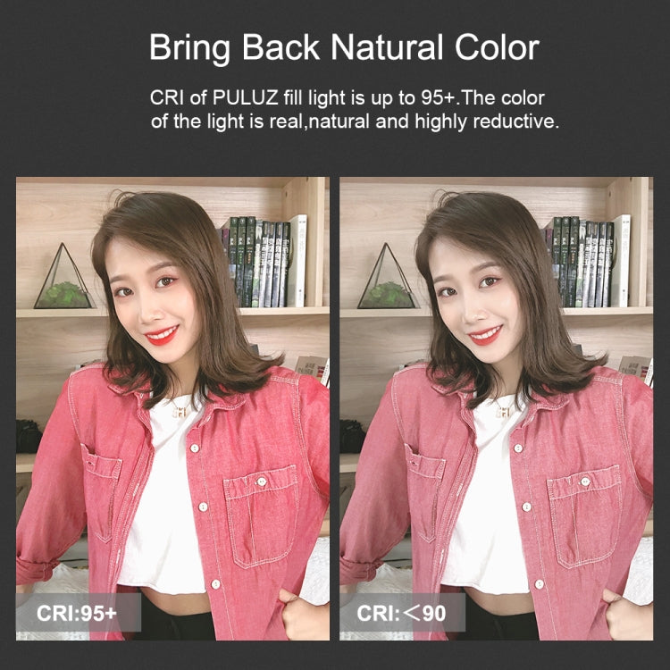 PULUZ RGB Colorful Photo LED Stick Adjustable Color Temperature Handheld LED Fill Light with Remote Control(Black)