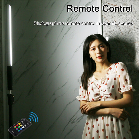 PULUZ RGB Colorful Photo LED Stick Adjustable Color Temperature Handheld LED Fill Light with Remote Control(Black)