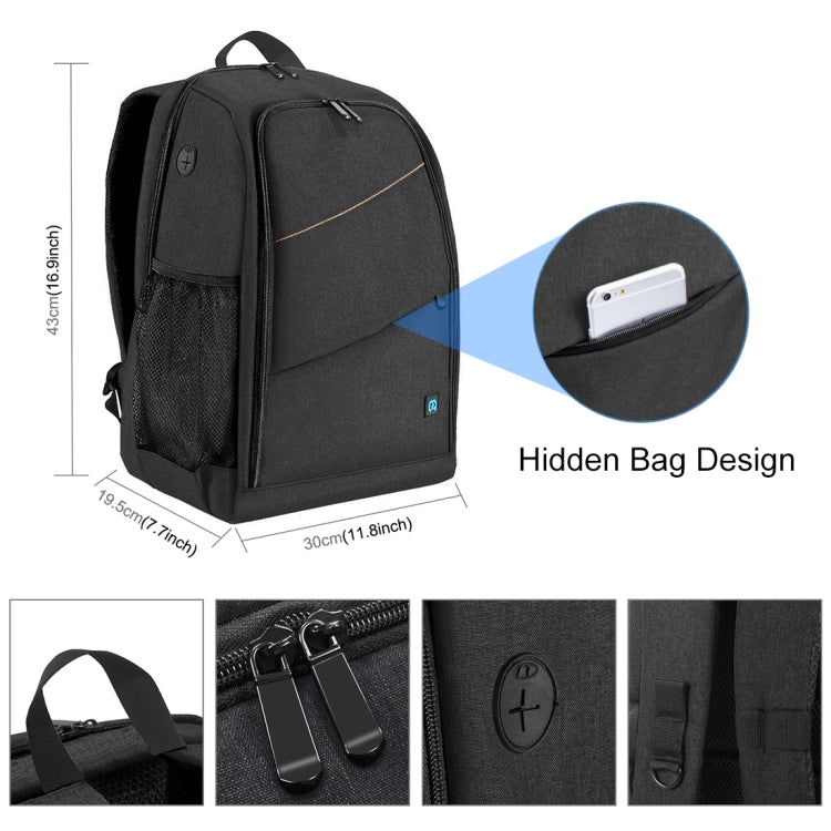 PULUZ Outdoor Portable Waterproof Scratch-proof Dual Shoulders Backpack Handheld PTZ Stabilizer Camera Bag with Rain Cover for Digital Camera, DJI Ronin-SC / Ronin-S(Black) - free shipping - PMC Jewellery - Order now!