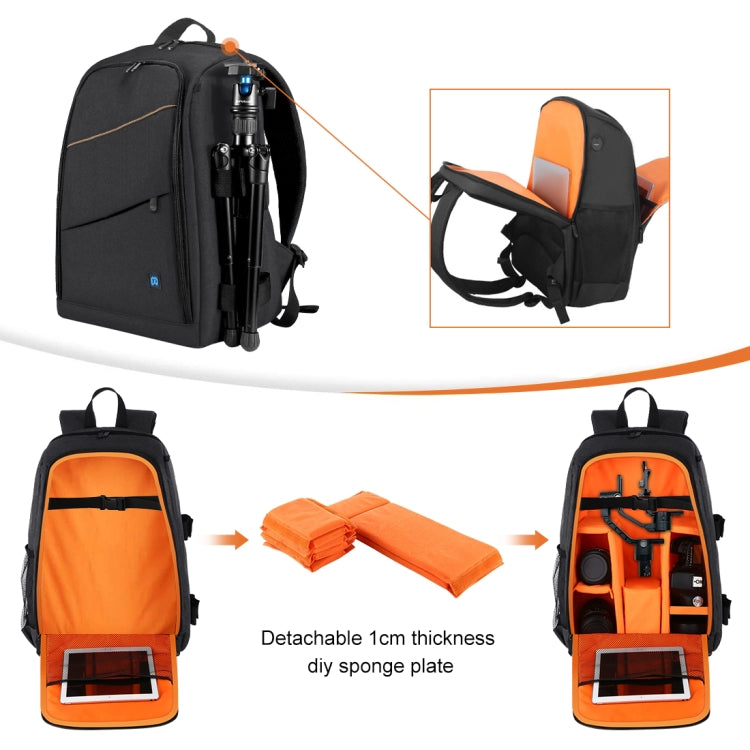 PULUZ Outdoor Portable Waterproof Scratch-proof Dual Shoulders Backpack Handheld PTZ Stabilizer Camera Bag with Rain Cover for Digital Camera, DJI Ronin-SC / Ronin-S(Black) - free shipping - PMC Jewellery - Order now!
