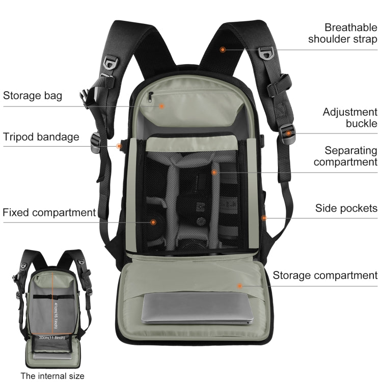 PULUZ Outdoor Portable Waterproof Scratch-proof Dual Shoulders Backpack Handheld PTZ Stabilizer Camera Bag with Rain Cover for Digital Camera, DJI Ronin-SC / Ronin-S (Black) - free shipping - PMC Jewellery - Order now!