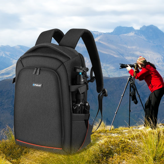 PULUZ Outdoor Portable Water-resistant Scratch-proof Dual Shoulders Backpack Handheld PTZ Stabilizer Camera Bag with Rain Cover for Digital Camera, DJI Ronin-SC / Ronin-S (Black)