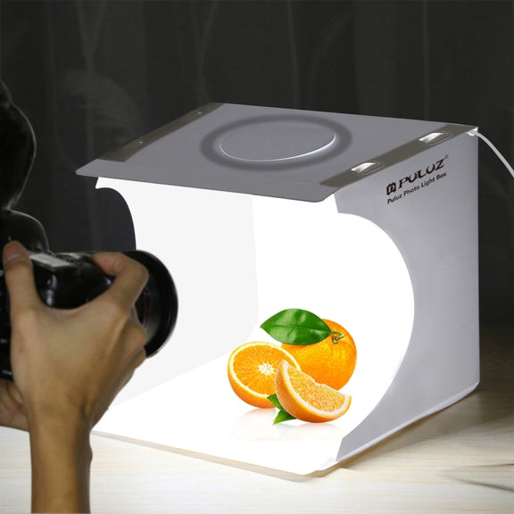 PULUZ 23cm Ring LED Panel Folding Portable Light Photo Lighting Studio Shooting Tent Box Kit with 6 Colors Backdrops (Black, White, Yellow, Red, Green, Blue), Unfold Size: 24cm x 23cm x 23cm