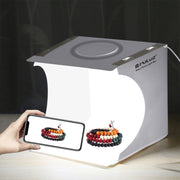 PULUZ 23cm Ring LED Panel Folding Portable Light Photo Lighting Studio Shooting Tent Box Kit with 6 Colors Backdrops (Black, White, Yellow, Red, Green, Blue), Unfold Size: 24cm x 23cm x 23cm
