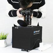PULUZ 25cm Folding Portable High 97 CRI Ring Light Photo Lighting Studio Shooting Tent Box with 12 Colors Backdrops, Size: 25cm x 25cm x 25cm(Black)