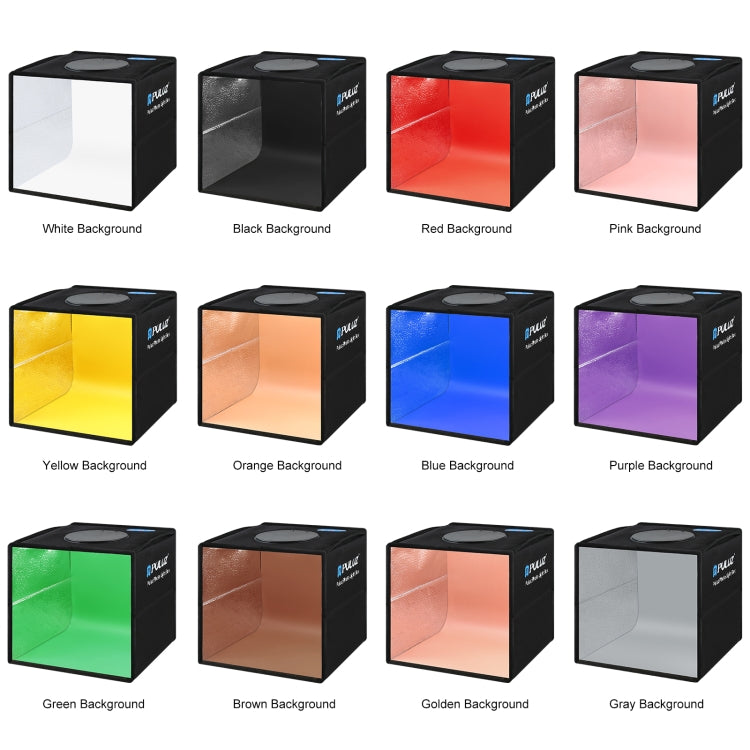 PULUZ 25cm Folding Portable High 97 CRI Ring Light Photo Lighting Studio Shooting Tent Box with 12 Colors Backdrops, Size: 25cm x 25cm x 25cm(Black) - free shipping - PMC TechLife - Order now!