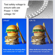 PULUZ 25cm Folding Portable High 97 CRI Ring Light Photo Lighting Studio Shooting Tent Box with 12 Colors Backdrops, Size: 25cm x 25cm x 25cm(Black)