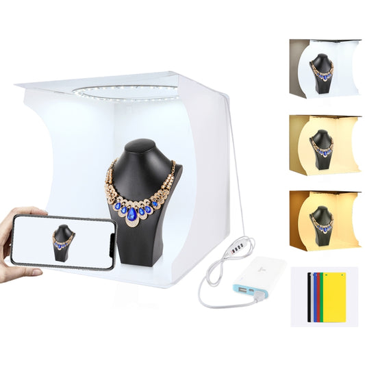 PULUZ 30cm Folding Portable Ring Light Board Photo Lighting Studio Shooting Tent Box Kit with 6 Colors Backdrops (Black, White, Yellow, Red, Green, Blue), Unfold Size: 31cm x 31cm x 32cm -  by PULUZ | Online Shopping South Africa | PMC Jewellery | Buy Now Pay Later Mobicred