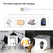 PULUZ 30cm Folding Portable Ring Light Board Photo Lighting Studio Shooting Tent Box Kit with 6 Colors Backdrops (Black, White, Yellow, Red, Green, Blue), Unfold Size: 31cm x 31cm x 32cm