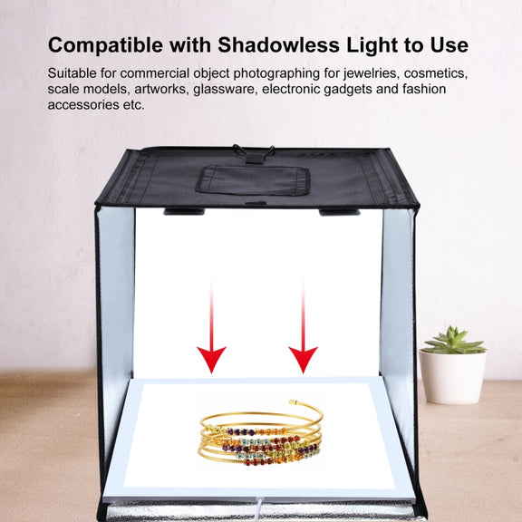 PULUZ 40cm Folding Portable 24W 5500K White Light Dimmable Photo Lighting Studio Shooting Tent Box Kit with 6 Colors (Black, Orange, White, Red, Green, Blue) Backdrops(EU Plug)