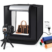 PULUZ 40cm Folding Portable 24W 5500K White Light Dimmable Photo Lighting Studio Shooting Tent Box Kit with 6 Colors (Black, Orange, White, Red, Green, Blue) Backdrops(EU Plug)