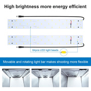 PULUZ 40cm Folding Portable 24W 5500K White Light Dimmable Photo Lighting Studio Shooting Tent Box Kit with 6 Colors (Black, Orange, White, Red, Green, Blue) Backdrops(EU Plug)