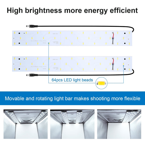 PULUZ 40cm Folding Portable 24W 5500K White Light Dimmable Photo Lighting Studio Shooting Tent Box Kit with 6 Colors (Black, Orange, White, Red, Green, Blue) Backdrops(EU Plug)