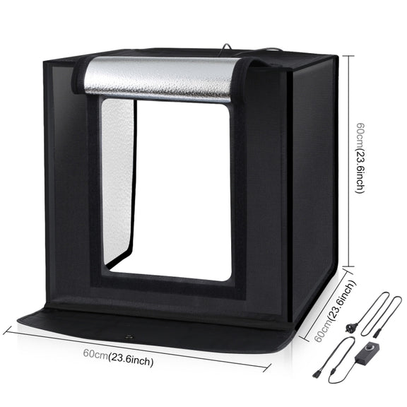 PULUZ Photo Studio Light Box Portable 60 x 60 x 60 cm Light Tent LED 5500K White Light Dimmable Mini 36W Photography Studio Tent Kit with 6 Removable Backdrops (Black Orange White Green Blue Red)(AU Plug)