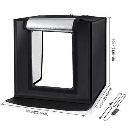 PULUZ Photo Studio Light Box Portable 60 x 60 x 60 cm Light Tent LED 5500K White Light Dimmable Mini 36W Photography Studio Tent Kit with 6 Removable Backdrops (Black Orange White Green Blue Red)(EU Plug) - free shipping - PMC Jewellery - Order now!