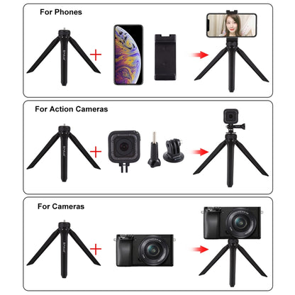 PULUZ Pocket Mini Plastic Tripod Mount with Phone Clamp for Smartphones(Black) - Tripods by PULUZ | Online Shopping South Africa | PMC Jewellery