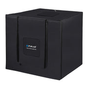 PULUZ 80cm Folding Portable 80W 9050LM White Light Photo Lighting Studio Shooting Tent Box Kit with 3 Colors (Black, White, Orange) Backdrops(EU Plug)