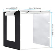 PULUZ 80cm Folding Portable 80W 9050LM White Light Photo Lighting Studio Shooting Tent Box Kit with 3 Colors (Black, White, Orange) Backdrops(EU Plug)