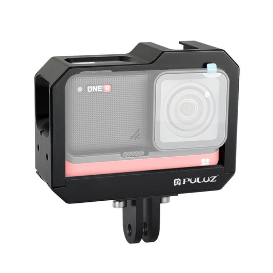 PULUZ Aluminum alloy Frame Mount Protective Case Cage with Cold Shoe Base Slot & Tripod Base Adapter for Insta360 One R(Black) - free shipping - PMC Jewellery - Order now!