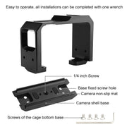 PULUZ Aluminum alloy Frame Mount Protective Case Cage with Cold Shoe Base Slot & Tripod Base Adapter for Insta360 One R(Black)