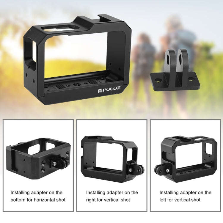 PULUZ Aluminum alloy Frame Mount Protective Case Cage with Cold Shoe Base Slot & Tripod Base Adapter for Insta360 One R(Black) - free shipping - PMC TechLife - Order now!
