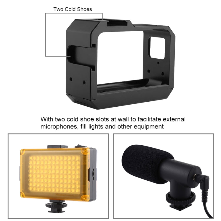 PULUZ Aluminum alloy Frame Mount Protective Case Cage with Cold Shoe Base Slot & Tripod Base Adapter for Insta360 One R(Black) - free shipping - PMC TechLife - Order now!