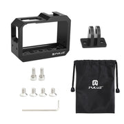 PULUZ Aluminum alloy Frame Mount Protective Case Cage with Cold Shoe Base Slot & Tripod Base Adapter for Insta360 One R(Black)