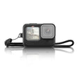 PULUZ for GoPro HERO12 Black /11 Black /10 Black /9 Black Silicone Protective Case Cover with Wrist Strap & Lens Cover(Black) - Silicone Cases by PULUZ | Online Shopping South Africa | PMC TechLife | Buy Now Pay Later Mobicred