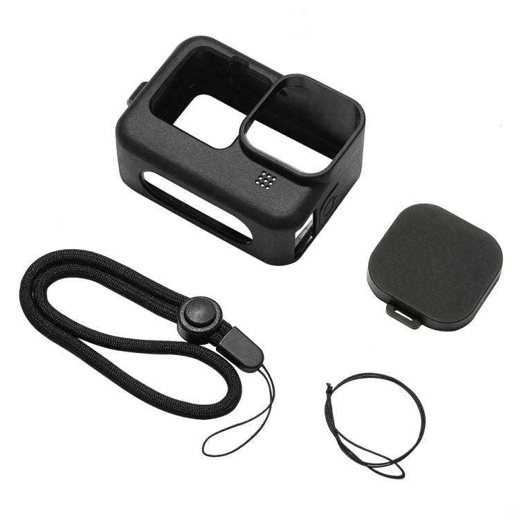 PULUZ for GoPro HERO12 Black /11 Black /10 Black /9 Black Silicone Protective Case Cover with Wrist Strap & Lens Cover(Black)