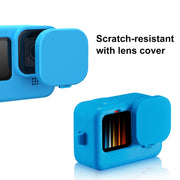 PULUZ for GoPro HERO12 Black /11 Black /10 Black /9 Black Silicone Protective Case Cover with Wrist Strap & Lens Cover(Blue)