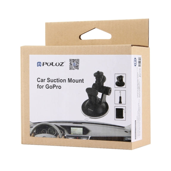 PULUZ Car Suction Cup Mount with Screw & Tripod Mount Adapter & Storage Bag for GoPro Hero11 Black / HERO10 Black /9 Black /8 Black /7 /6 /5 /5 Session /4 Session /4 /3+ /3 /2 /1, DJI Osmo Action and Other Action Cameras