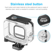 PULUZ for GoPro Hero11 Black / HERO10 Black / HERO9 Black 60m Water-resistant Housing Protective Case with Buckle Basic Mount & Screw