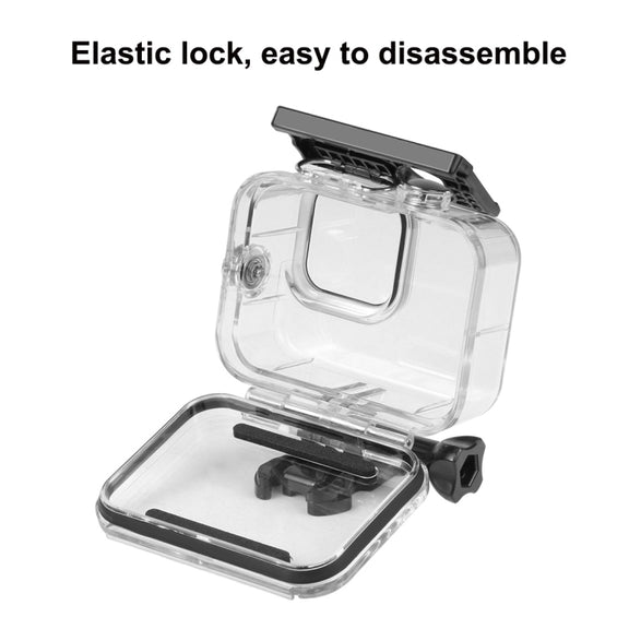 PULUZ for GoPro Hero11 Black / HERO10 Black / HERO9 Black 60m Water-resistant Housing Protective Case with Buckle Basic Mount & Screw