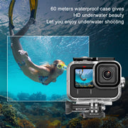 PULUZ for GoPro Hero11 Black / HERO10 Black / HERO9 Black 60m Water-resistant Housing Protective Case with Buckle Basic Mount & Screw
