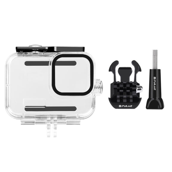 PULUZ for GoPro Hero11 Black / HERO10 Black / HERO9 Black 60m Water-resistant Housing Protective Case with Buckle Basic Mount & Screw