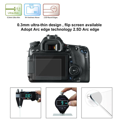 PULUZ 2.5D 9H Tempered Glass Film for Canon 650D, Compatible with 90D / 80D / 70D / 77D(9000D) / 800D(X9I) / 700D(X7I) / 750D(X8I) / 760D(8000D) / XC10 / XC15 / 7D2, Pentax Q1 / K-S1 /Q10 / Q7, Panasonic ZS35, Nikon V1 - Camera Screen Guard by PULUZ | Online Shopping South Africa | PMC Jewellery | Buy Now Pay Later Mobicred