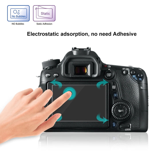 PULUZ 2.5D 9H Tempered Glass Film for Canon 650D, Compatible with 90D / 80D / 70D / 77D(9000D) / 800D(X9I) / 700D(X7I) / 750D(X8I) / 760D(8000D) / XC10 / XC15 / 7D2, Pentax Q1 / K-S1 /Q10 / Q7, Panasonic ZS35, Nikon V1