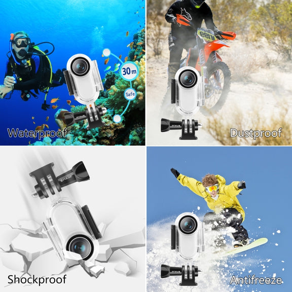 PULUZ 30m Underwater Water-resistant Housing Protective Case for Insta360 GO 2, with Base Adapter & Screw(Transparent)