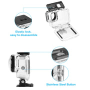 PULUZ 40m Water-resistant Housing Protective Case with Buckle Basic Mount & Screw for GoPro HERO12 Black /11 Black /11 Black Mini /10 Black /9 Black Max Lens Mod(Transparent)
