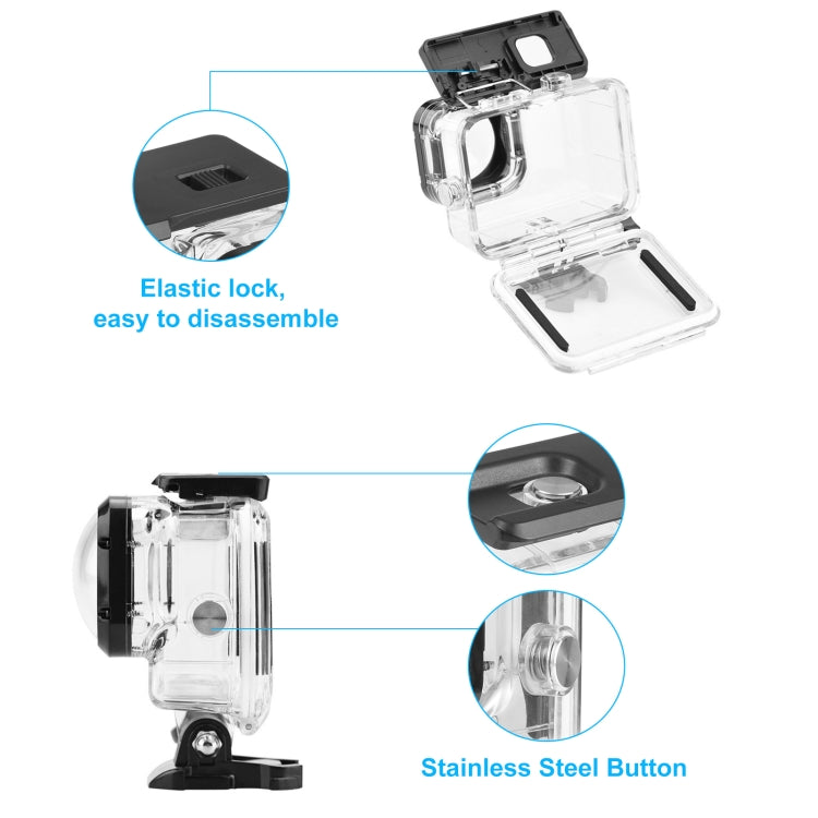 PULUZ 40m Water-resistant Housing Protective Case with Buckle Basic Mount & Screw for GoPro HERO12 Black /11 Black /11 Black Mini /10 Black /9 Black Max Lens Mod(Transparent)