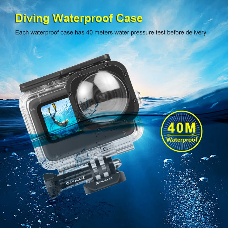 PULUZ 40m Water-resistant Housing Protective Case with Buckle Basic Mount & Screw for GoPro HERO12 Black /11 Black /11 Black Mini /10 Black /9 Black Max Lens Mod(Transparent)