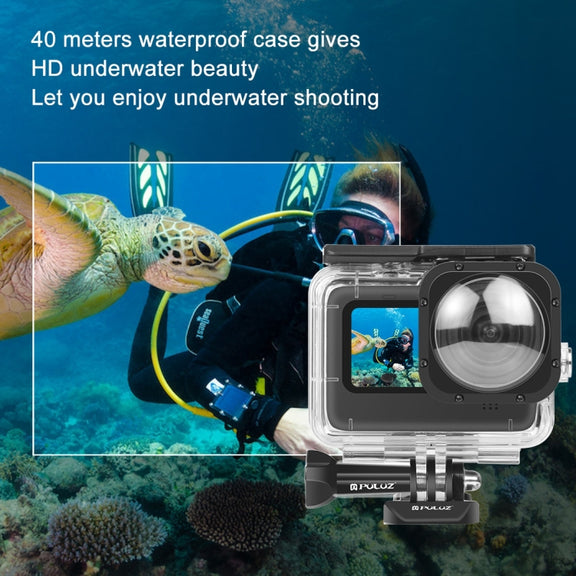 PULUZ 40m Water-resistant Housing Protective Case with Buckle Basic Mount & Screw for GoPro HERO12 Black /11 Black /11 Black Mini /10 Black /9 Black Max Lens Mod(Transparent)