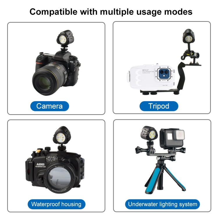 PULUZ 40m Underwater LED Photography Fill Light 1000LM 3.7V/1100mAh Diving Light for GoPro Hero11 Black / HERO10 Black / HERO9 Black /HERO8 / HERO7 /6 /5 /5 Session /4 Session /4 /3+ /3 /2 /1, Insta36 ... R, DJI Osmo Action and Other Action Cameras(Black) - free shipping - PMC TechLife - Order now!