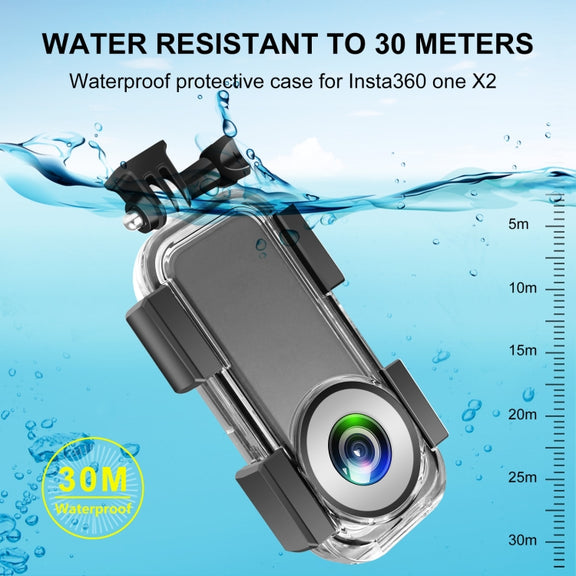 PULUZ 30m Underwater Water-resistant Housing Case for Insta360 ONE X2(Transparent)