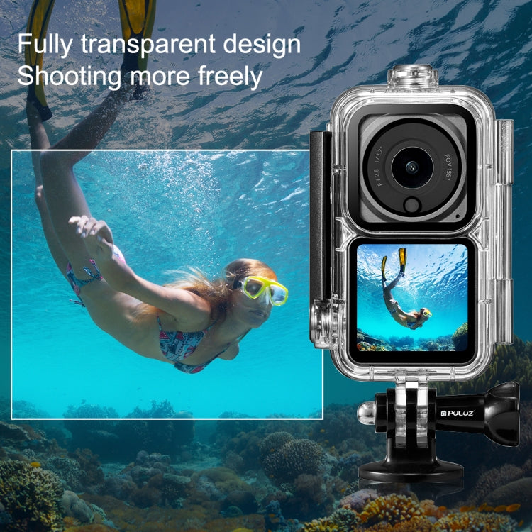 PULUZ 60m Water-resistant Housing Diving Case for DJI Action 2 Camera Unit / Action 2 Power Combo / Action 2 Dual-Screen Combo(Transparent)